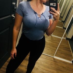 Hollister tie up v neck